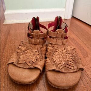 Bed Stu Tan Woven Leather Gladiator Sandals